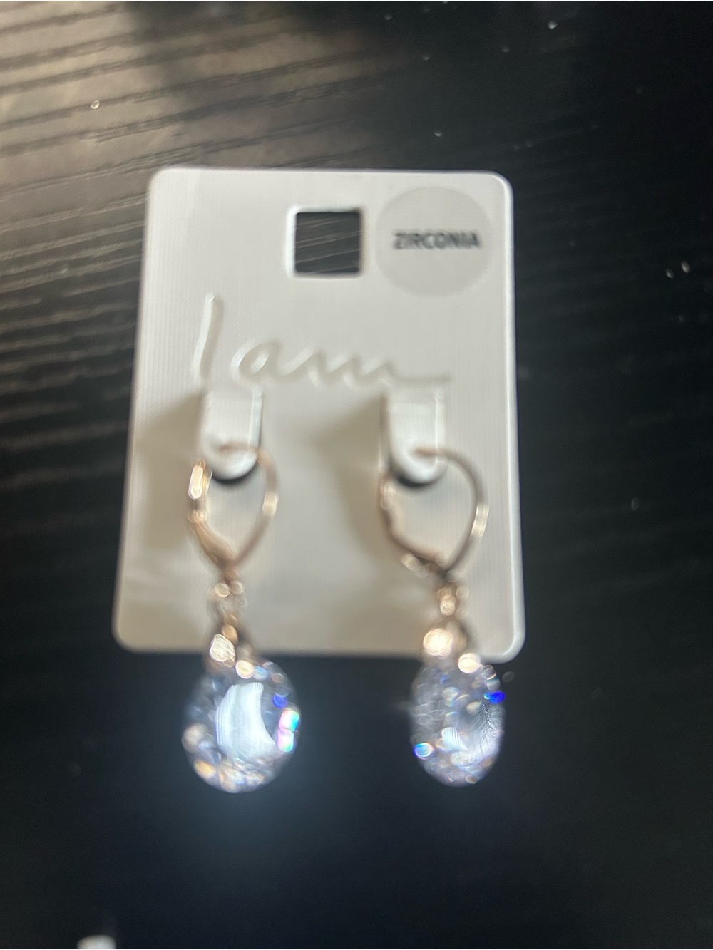 Elegant Zirconia Drop Earrings in Silver Tone